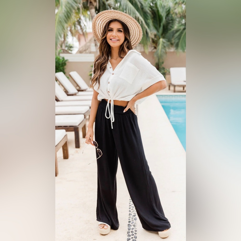 Pink Lily STOLEN KISS TAUPE BEACH PANTS